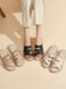 Genuine leather mom sandals flat large size soft sole outer wear non-slip tendon bottom middle-aged and elderly sandals women's summer