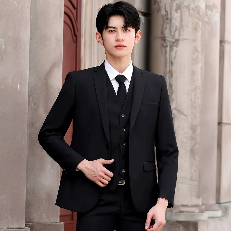 Комплект, классический пиджак костюмный, Slim fit