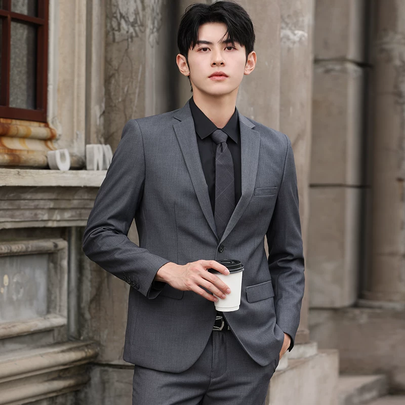 Комплект, классический пиджак костюмный, Slim fit