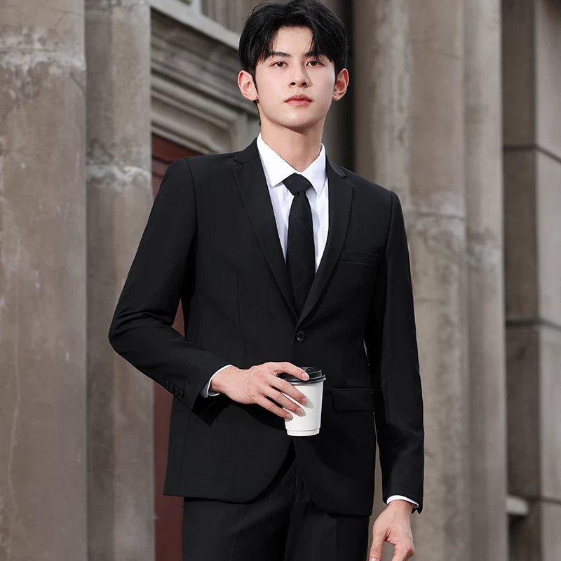 Комплект, классический пиджак костюмный, Slim fit