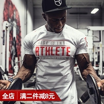 Muscle fitness Brother Sports Short sleeve Mens basketball top Loose stretch tight crew neck running breathable T-shirt summer