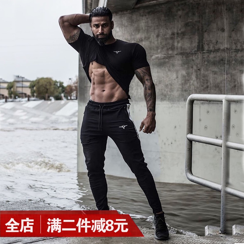 Muscle Sport Pants Men's Slim Fit Sweatpants Summer Loose Running Training Casual Fitness Pants Squat Trend Brand