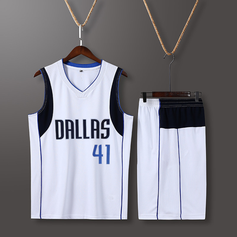 Basketball suit suit male Mavericks basketball suit Doncic No. 77 Nowitzki No. 41 jersey basketball training suit