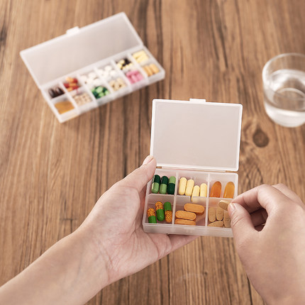 MUJI Wind Pill Box Travel Portable Split Emergency Medicine Kit Box Mini Containing Box Storage Box Cotton Stick Box Toothbrush Box