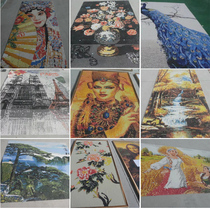 Small particles 8mm parquet ceramic whole body puzzle wall stickers porch hotel engineering decoration decoration painting