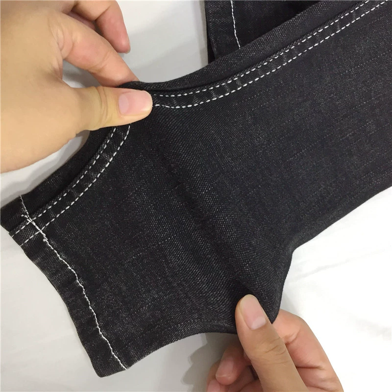 Quần tây nữ nữ giả denim chân bút chì quần cạp cao bó sát bên ngoài mặc legging đen 2018 xuân hè