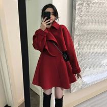 Mid-length 2021 new autumn and winter Net red two-piece woolen coat cashmere wool big size womens coat tide