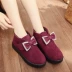 Thời trang mùa đông cũ giày vải Bắc Kinh giày nữ giày cotton cộng với giày cao nhung mẹ giày dày dày chống trượt cotton giày sneaker cổ cao nữ Giày cao gót