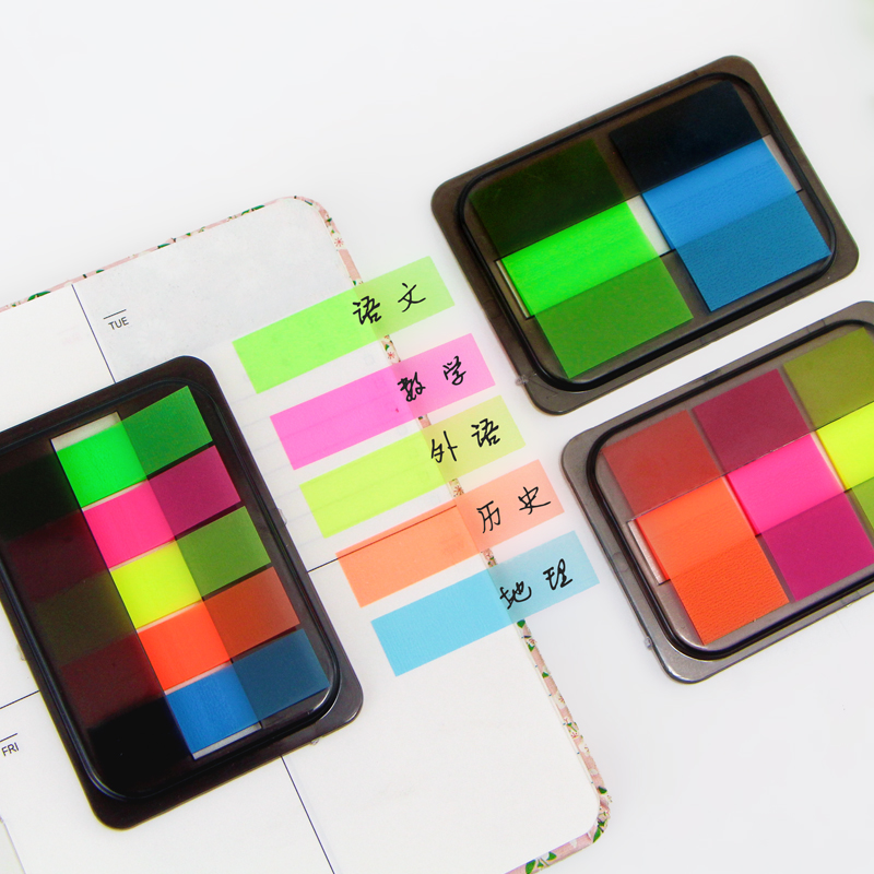 Sky Sharp Creative Fluorescent Convenience Patch Extraction Style Boxed Assorted Index Paste Transparent Instructions Sticker Convenience Stickers N Substickers
