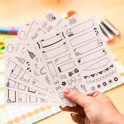 Creative can write text dialog box growth manual stickers hand account painting album diy decorative material stickers