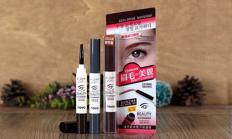 Chính hãng NOVO khô nhanh chống thấm nước và kem chống thấm mồ hôi nhám bút lông mày giả tự nhiên sống động lâu dài không đánh dấu bột lông mày chì kẻ mày innisfree auto eyebrow pencil