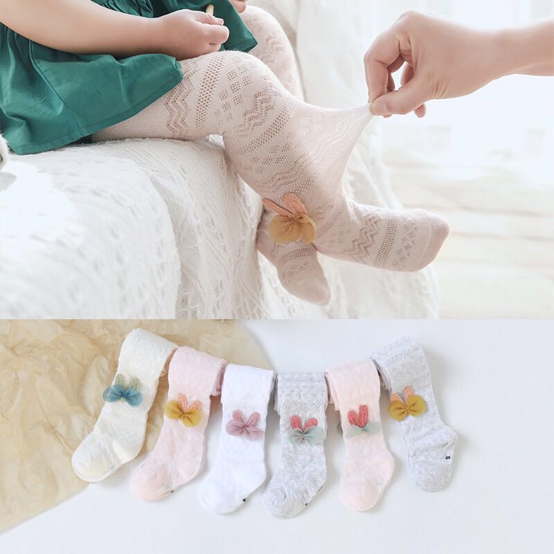 Baby mesh pantyhose summer thin baby mosquito socks spring and summer cotton cute big pp girls inner pantyhose