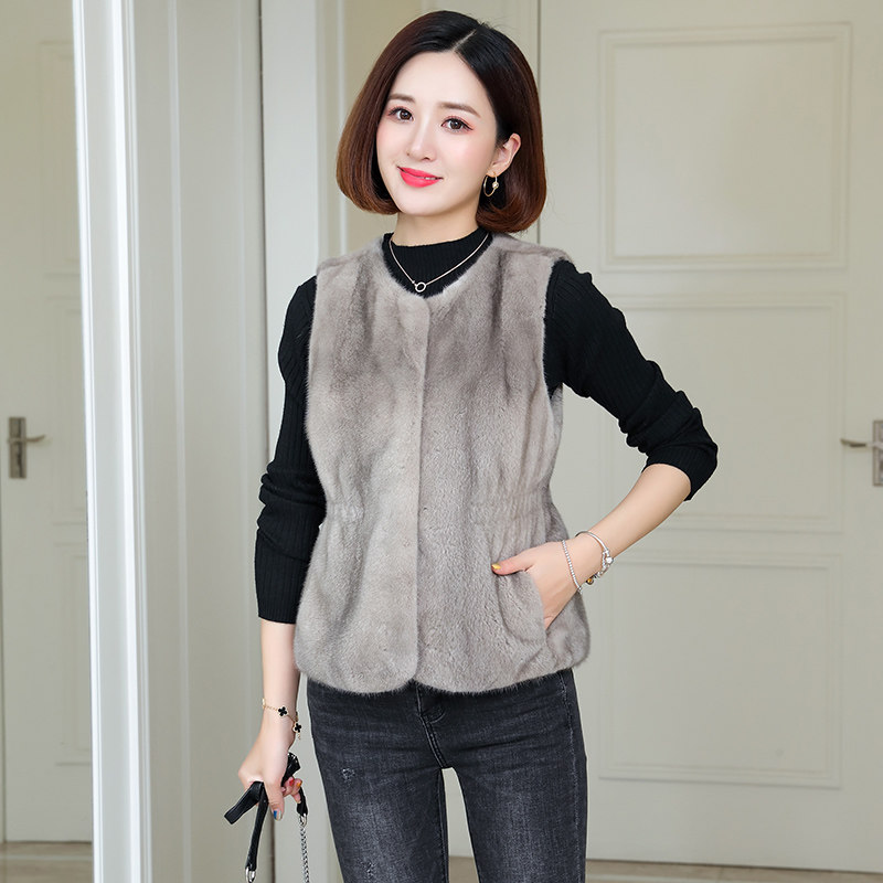 Imported Crown Days Goose Down mink Machia women's short section 2021 new whole mink mink fur fur straw fashion jacket