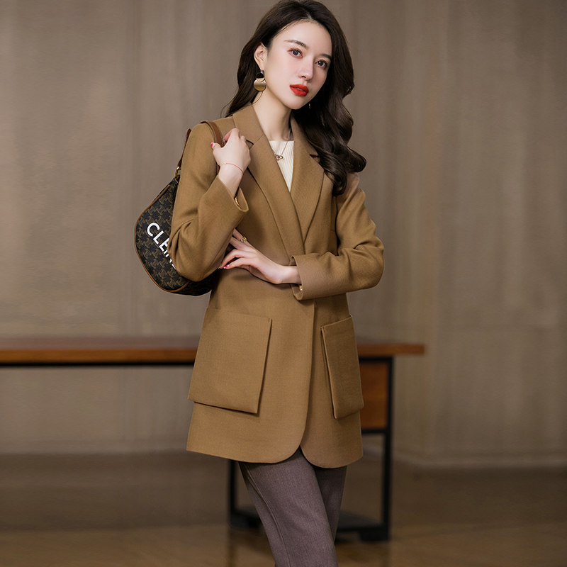 Clearance at a loss premium thickened worsted wool suit women's blouse 2022 spring, autumn and winter new casual coat jacket