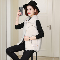 Full wool granular velvet vest womens short 2020 winter new vest fur one-piece sheep shearing fur jacket