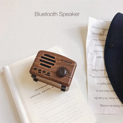 modem 5ghz Loa bluetooth gỗ Retro gỗ di động mini bluetooth máy nghe nhạc nhỏ Apple Android nhỏ stereo - Trình phát TV thông minh may chieu