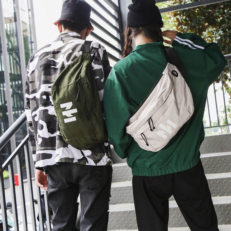 New street trend large-capacity chest bag women's retro cotton one-shoulder small backpack waist bag tide brand messenger bag for men