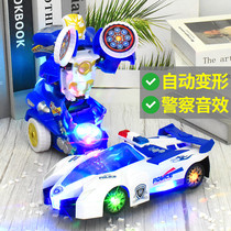 Electric Stunt Deformation Police Car Children Toy Boy Little Car Sports Car Universal Wheels Dancing Racing Car Shake the same money