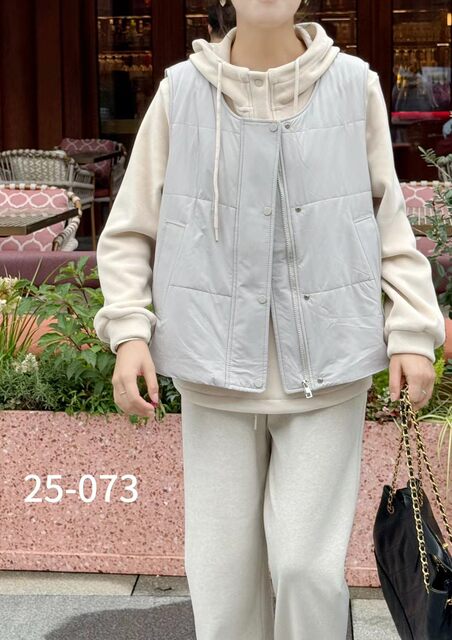 Ying Mingqi Official Store Genuine Product Model 073, Plus-Size, Fashionable, Casual, Loose-Fitting, Slimming Sweatshirt and Vest Two-Piece Set