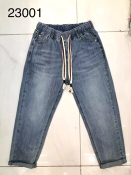 Yai Yi Mi Genuine Store Product 001 Model Plus Size Fashion Casual Loose Fit Slimming Stretch Jeans