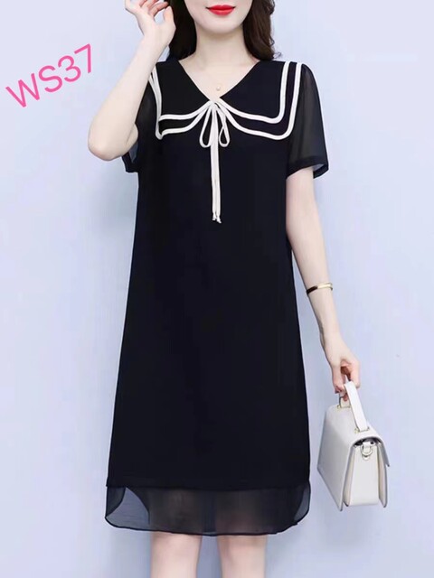 Yuxiu Tianpai Counter Genuine 92 Styles Plus Fat, Fashionable, Casual, Loose, Flesh-Covering, Slimming Look Doll Collar Dress