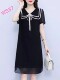 Yuxiu Tianpai Counter Genuine 92 Styles Plus Fat, Fashionable, Casual, Loose, Flesh-Covering, Slimming Look Doll Collar Dress
