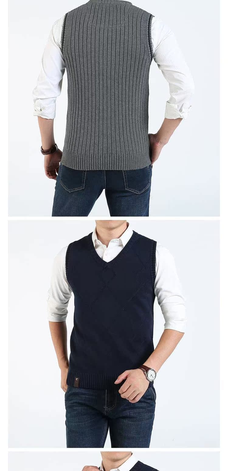 Áo len cổ lọ cho học sinh mùa xuân và mùa thu áo len cardigan nam