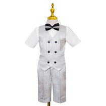 Childrens suit boys dress handsome boy British style vest catwalk host piano performance suit summer