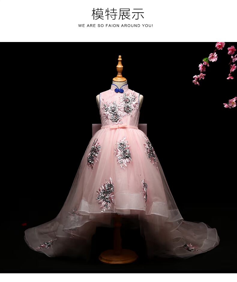 Quần áo trẻ em mẫu nữ catwalk trình diễn phong cách Trung Quốc Trang phục trẻ em biểu diễn trang phục 2018 thu đông phong cách mới shop bán đồ trẻ em