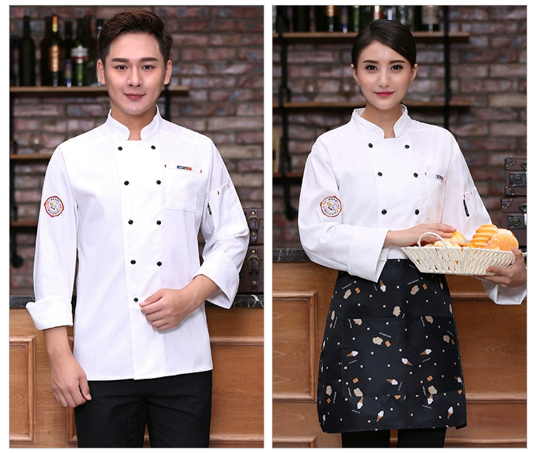Dịch vụ đầu bếp khách sạn dài tay nhà hàng nam căng tin lẩu cửa hàng mì bếp đầu bếp đồng phục phù hợp với quần áo mùa thu và mùa đông