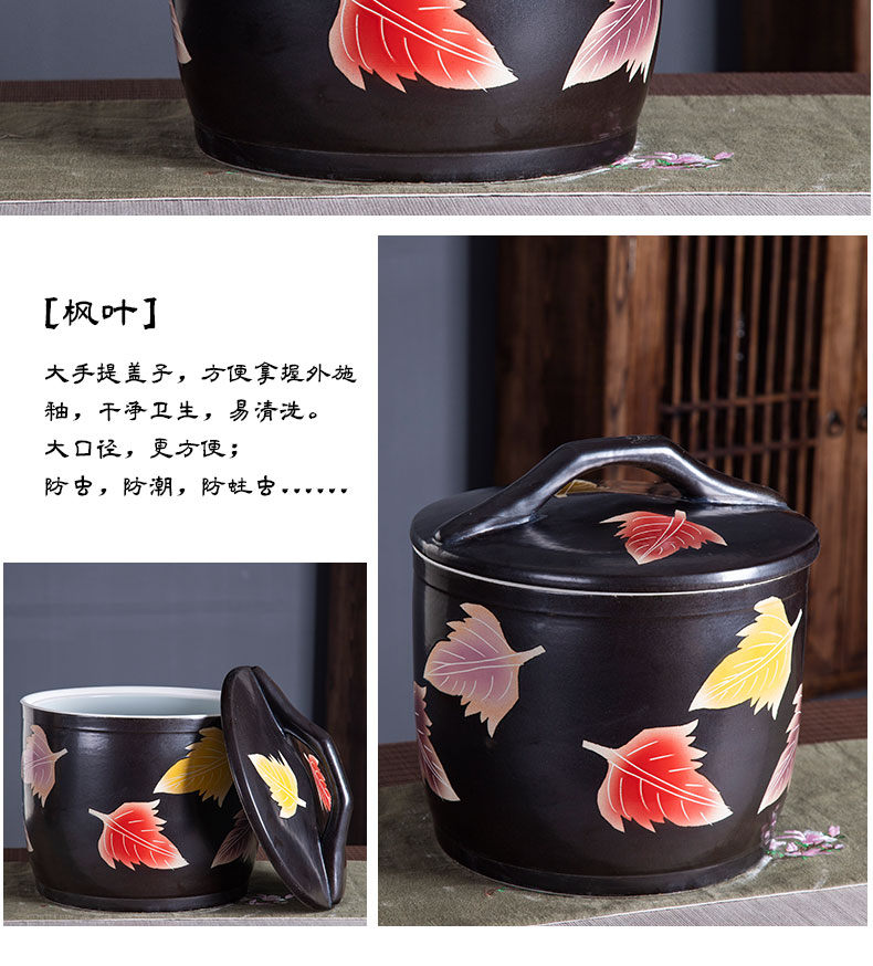 Jingdezhen ceramic barrel tank ricer box 10 jins 20 jins home storage tank with cover the ancient tea pot moistureproof