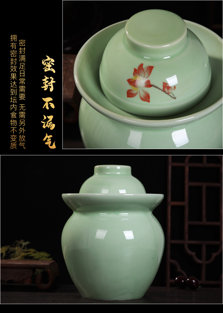 Jingdezhen ceramic pickle jar household small pickled pickles pickles multigrain storage tank sealing pickle jar