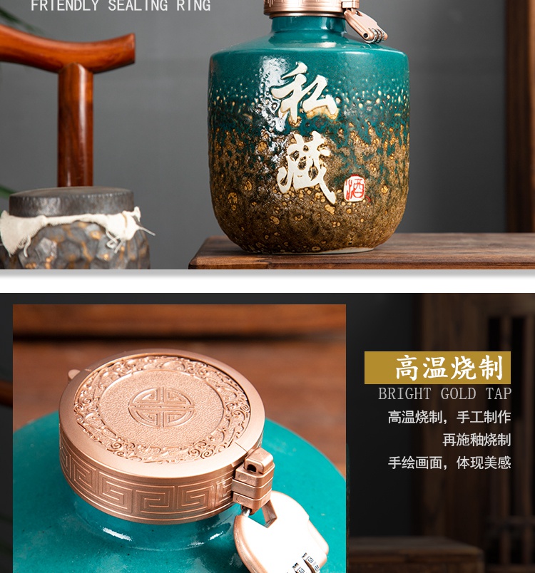 Jingdezhen ceramic jars ancient sealed jar mercifully bottle 5 jins of 10 jins to up mercifully wine jar furnishing articles