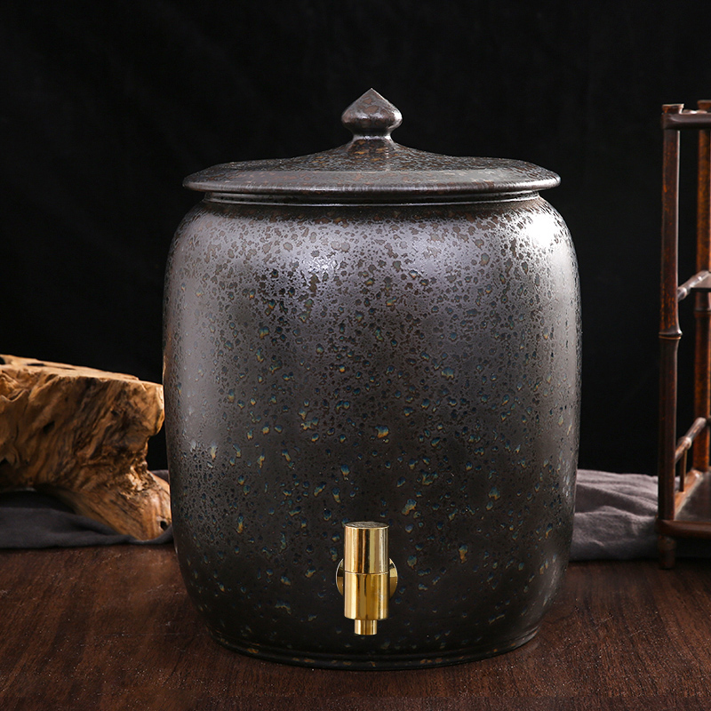 Jingdezhen Ceramic wine Wine Vat wine cylinder with tap wine bottle Water cylinder oil cylinder 10 catty 15 catty 20 catty 30 catty 50 catty