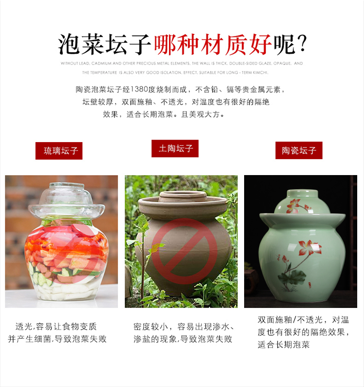 Jingdezhen ceramic pickle jar household small pickled pickles pickles multigrain storage tank sealing pickle jar