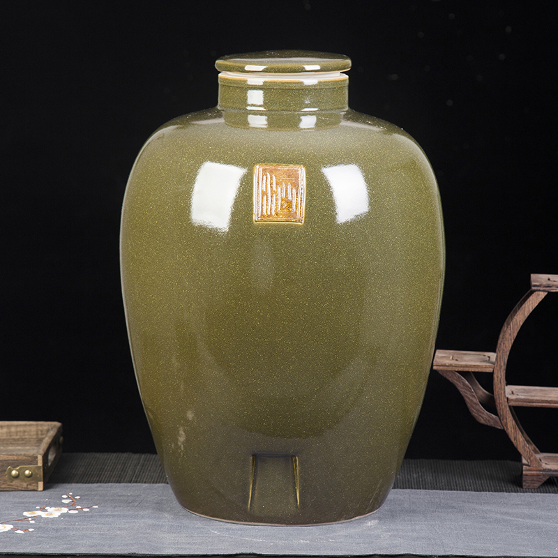 Jingdezhen ceramic jar it bottle home 50 kg pot 30 jins 20 seal storage tank jars restoring ancient ways
