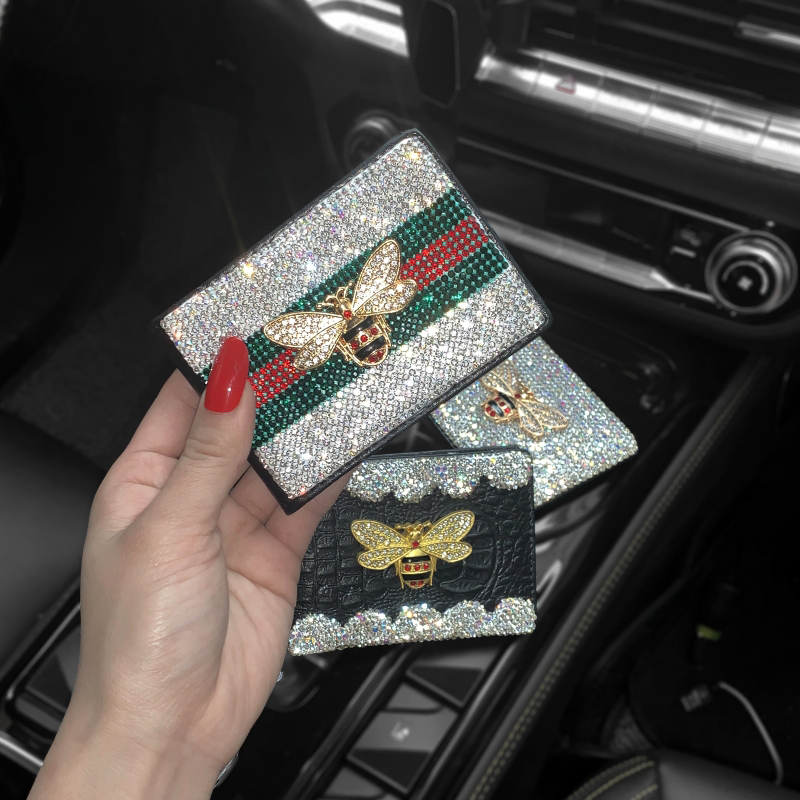 Wallet Driving License Leather Sleeve Woman Personality Creative Line Driving License Two-in-one Protective Sleeve Drilling integrated bag multifunctional card bag