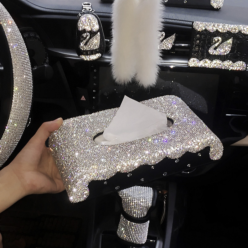 Car drilling swan cart cart cart cart with tissue box cart creative toilet box set water drill girl cute