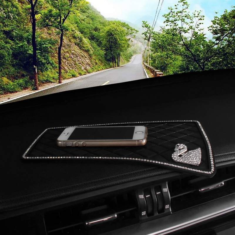 Swan inlaid drill car inner-car anti-slip car high temperature resistant perfume pendulum mobile phone pinned cushion flower female
