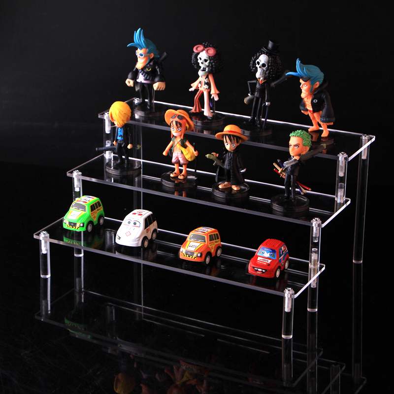 Removable Ladder Frame Model Cartoon Car Model Toy Perfume Containing Exhibition Stand Transparent Ladder Shelf Small Exhibition Shelf