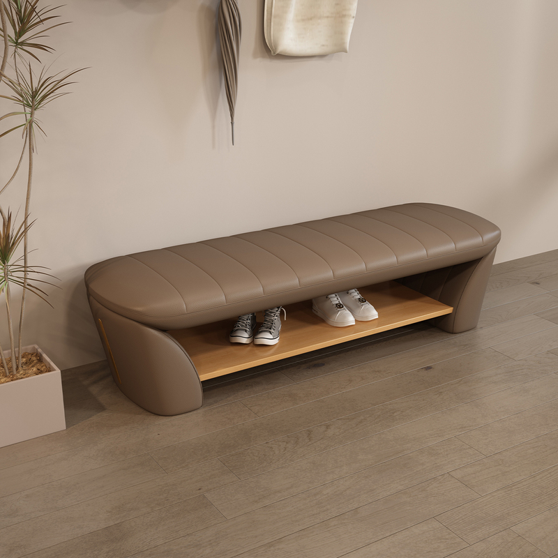 Designer Modern Light Luxury Leather Bench for Home Entrance, Shoe-Changing Bench, Storage Bench, Entryway Bench