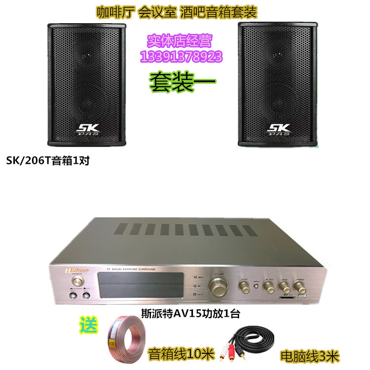 Spicette With USB Bluetooth Power Amplifier Background Music Wall-mounted Speaker Package Store Coffee Shop Acoustic Suit