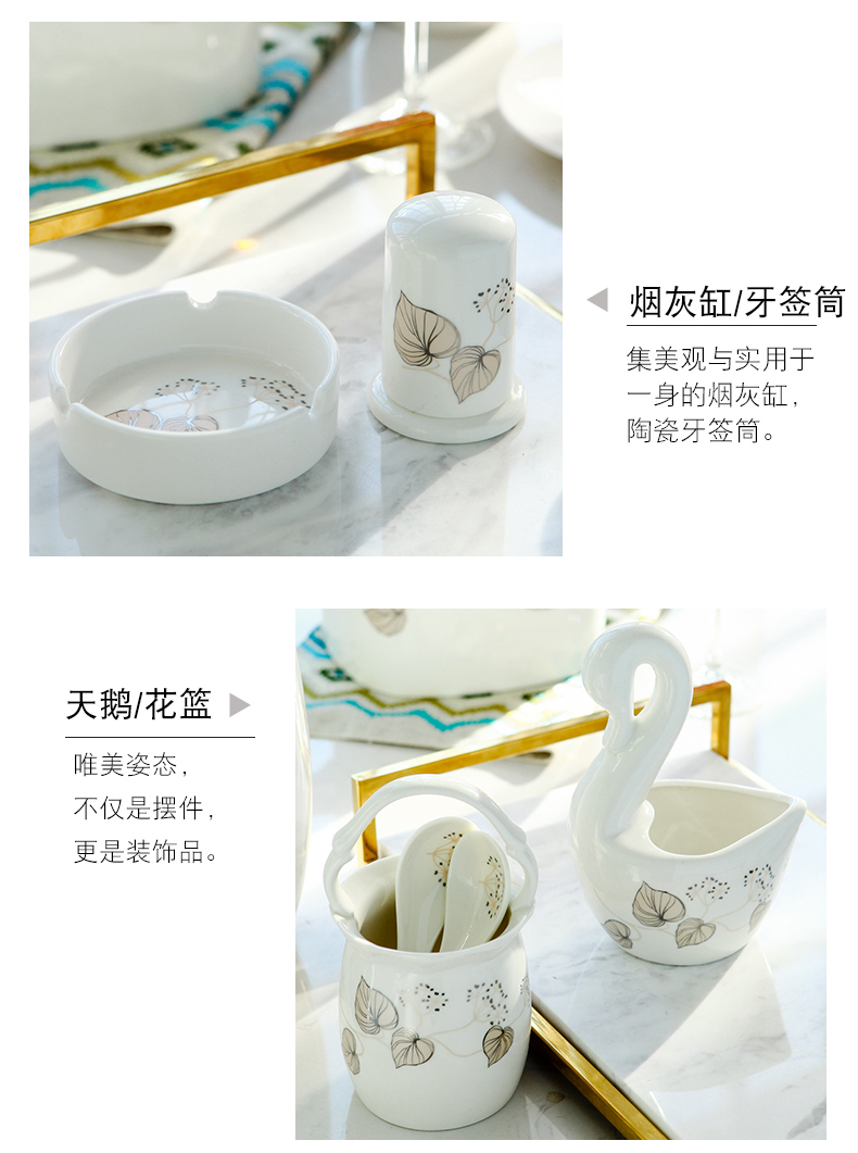 Ipads China tableware suit household Korean creative dishes dishes contracted jingdezhen ceramic bowl mix 60 head
