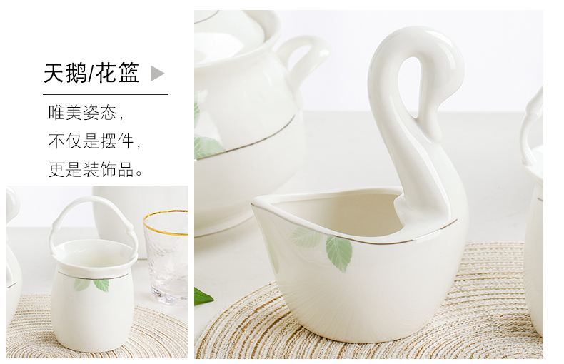 Tableware suit Korean contracted character of jingdezhen ceramic bowl ipads bowls dish bowl dish bowl household gift combination