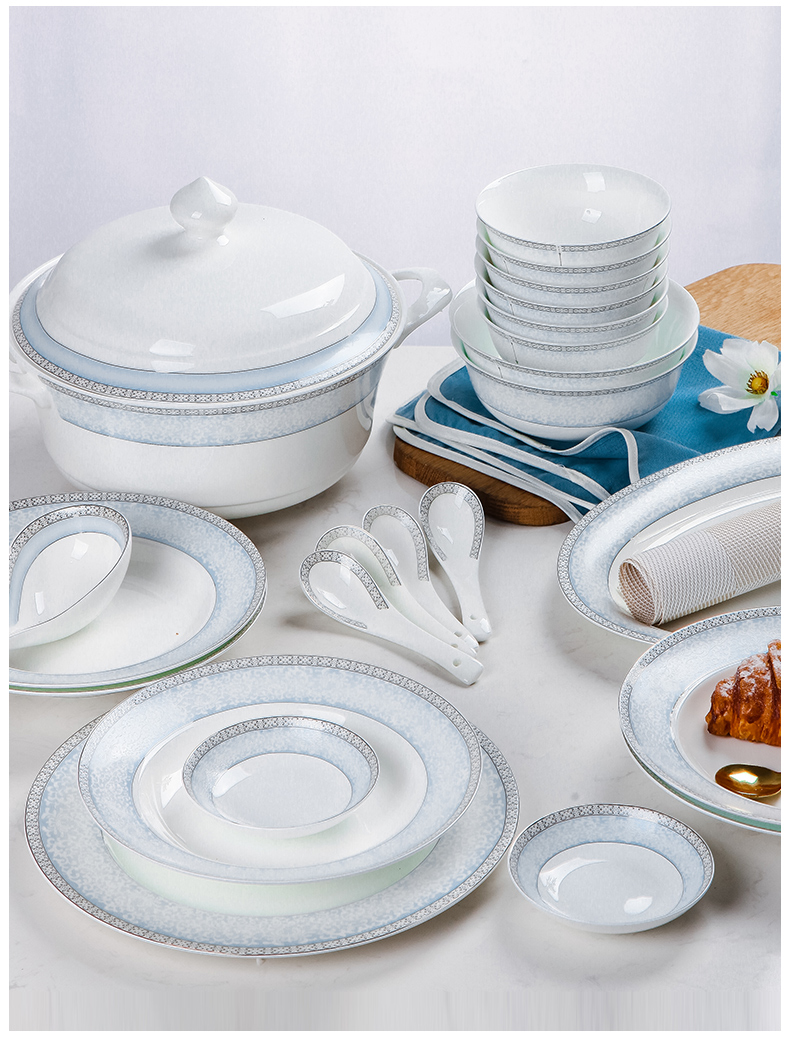Jingdezhen porcelain tableware ceramics from Korean contracted household ipads character Chinese porcelain bowl dish dishes chopsticks combination