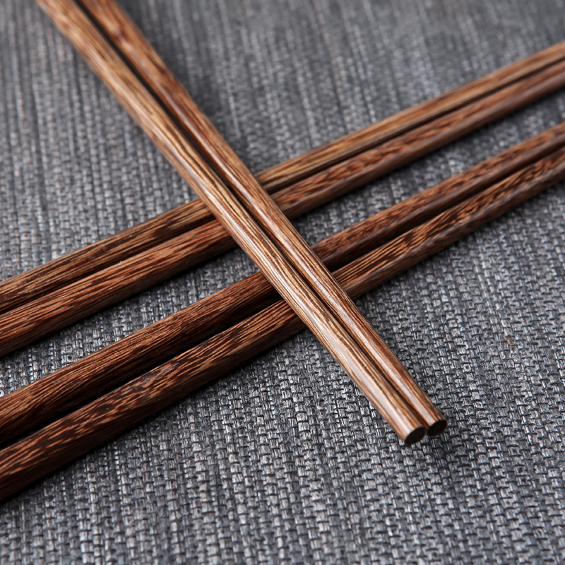 Xi make 10 pairs of pack 】 【 log wings without lacquer idea for hotel domestic annatto wooden chopsticks tableware