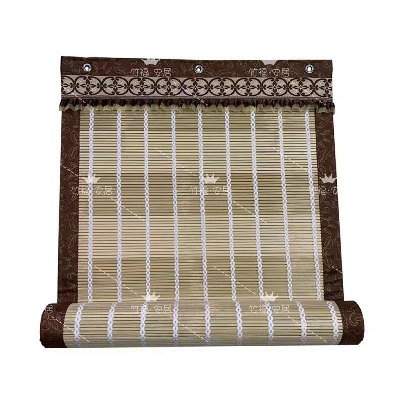 Household Pure Natural Bamboo Door Curtain, New Chinese Style, Edged, Widened, Thickened, Sun Protection, Partition, Summer Sunshade, Mosquito and Fly Prevention, Ventilation