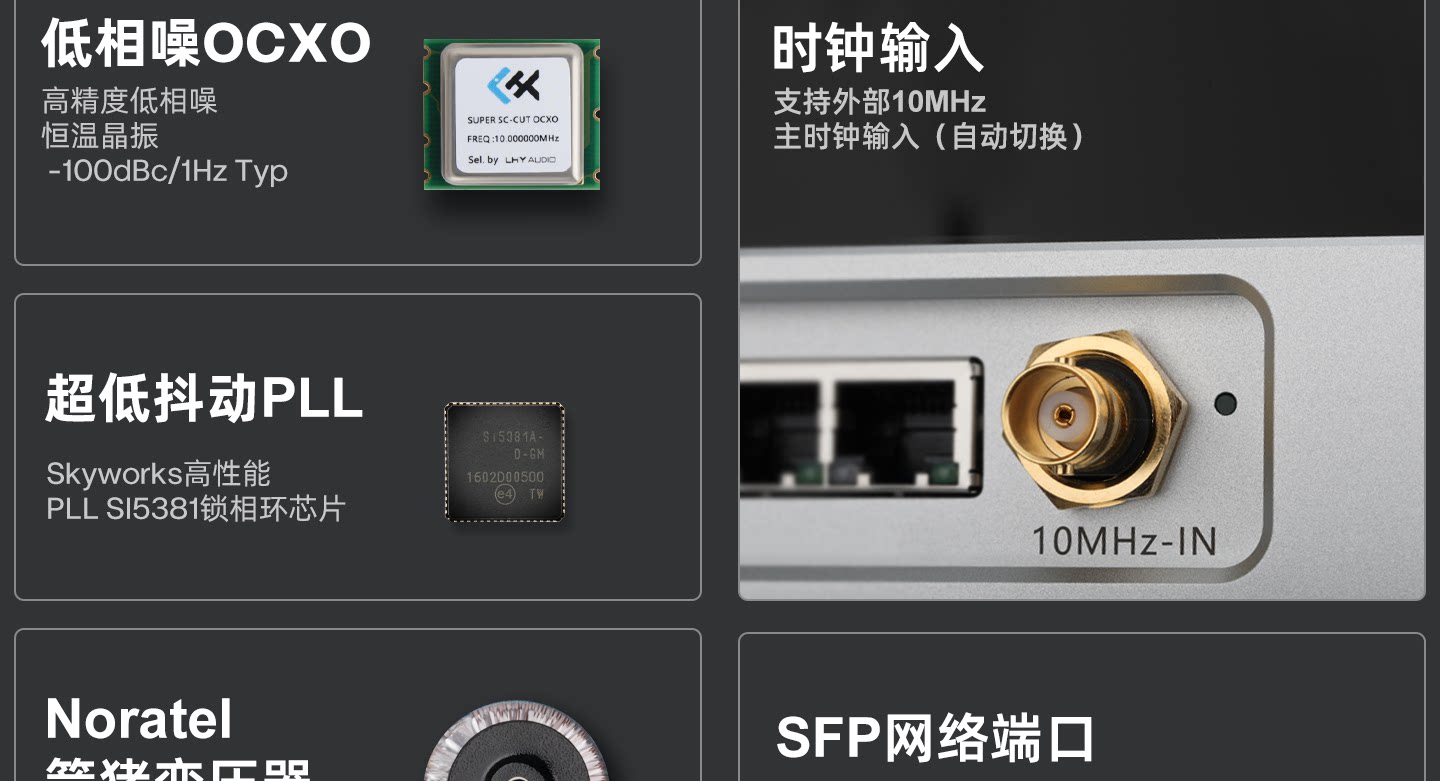 LHY Audio AS6 SW6-SFP スイッチングハブ OCXO DC電源 AS6