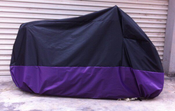 180T polyester fiber PU sunscreen waterproof locomotive clothing hood (foreign trade size: XXL) (upper black lower purple)