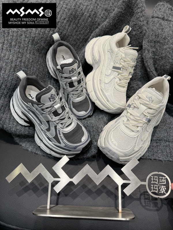 【Masha Masuo 57-330】Msms New Summer Style Mesh Dad Shoes with Comfortable Fit and Versatile Sheepskin Insoles